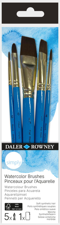 DALER ROWNEY Simply set di pennelli per acquerello - 5 pz
