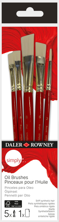 DALER ROWNEY D&R Simply set di pennelli per pittura a olio 5 pz