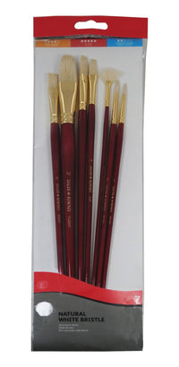 DALER ROWNEY Simply set di pennelli per pittura a olio in setola di maiale 7 pz manico lungo