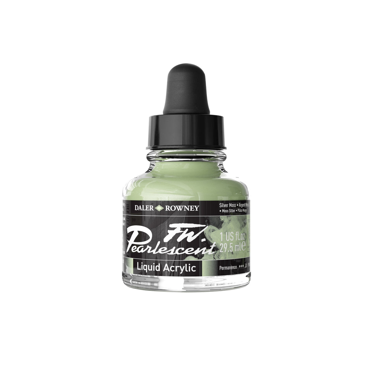 DALER ROWNEY FW Inchiostro acrilico perlato 29,5 ml – Muschio argentato