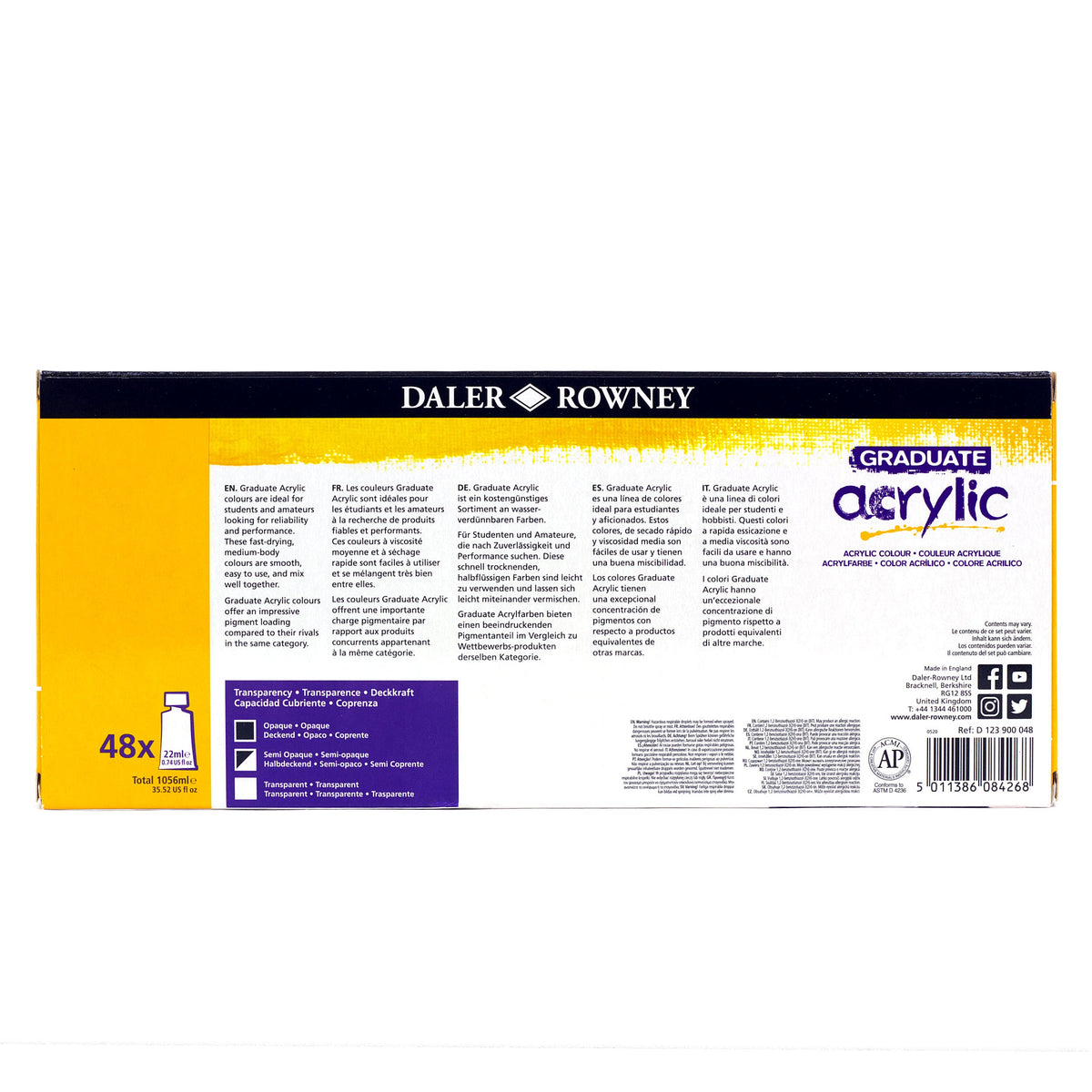 DALER ROWNEY Graduate set di colori acrilici 48 x 22 ml