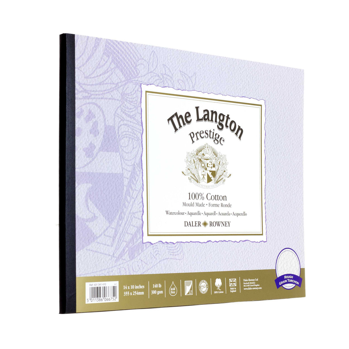 DALER ROWNEY The Langton Prestige blocco per acquerello CP Natural White 300 g 12F 25,4 x 35,6 cm
