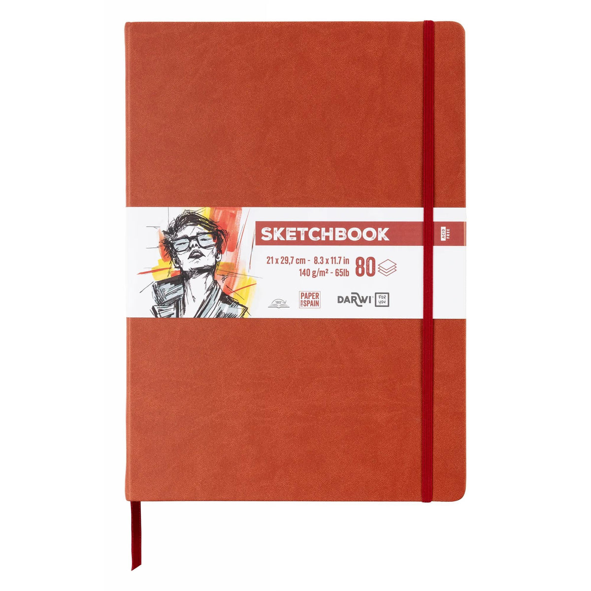 DARWI blocco da disegno Terracotta A4 140 g 80 fg