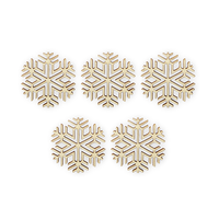 Decorazione in legno Pentart - Fiocco di neve 544, 5 pz