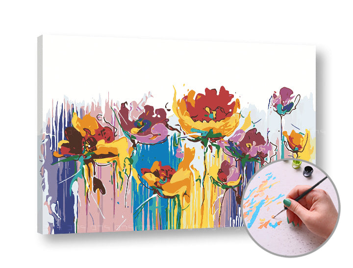 Dipingere con i numeri FIORI COLORATI - Media difficoltà