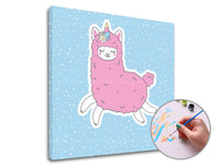 Dipingere con i numeri ROSA LAMA UNICORNO | Level Starter