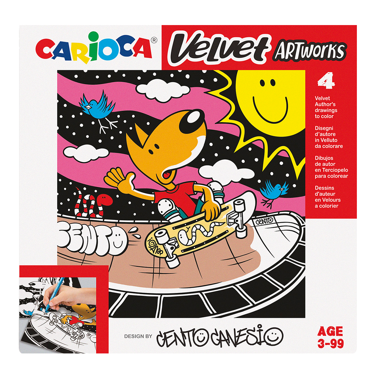 Disegni da colorare in velluto Carioca 4 pz – CENTO Sport