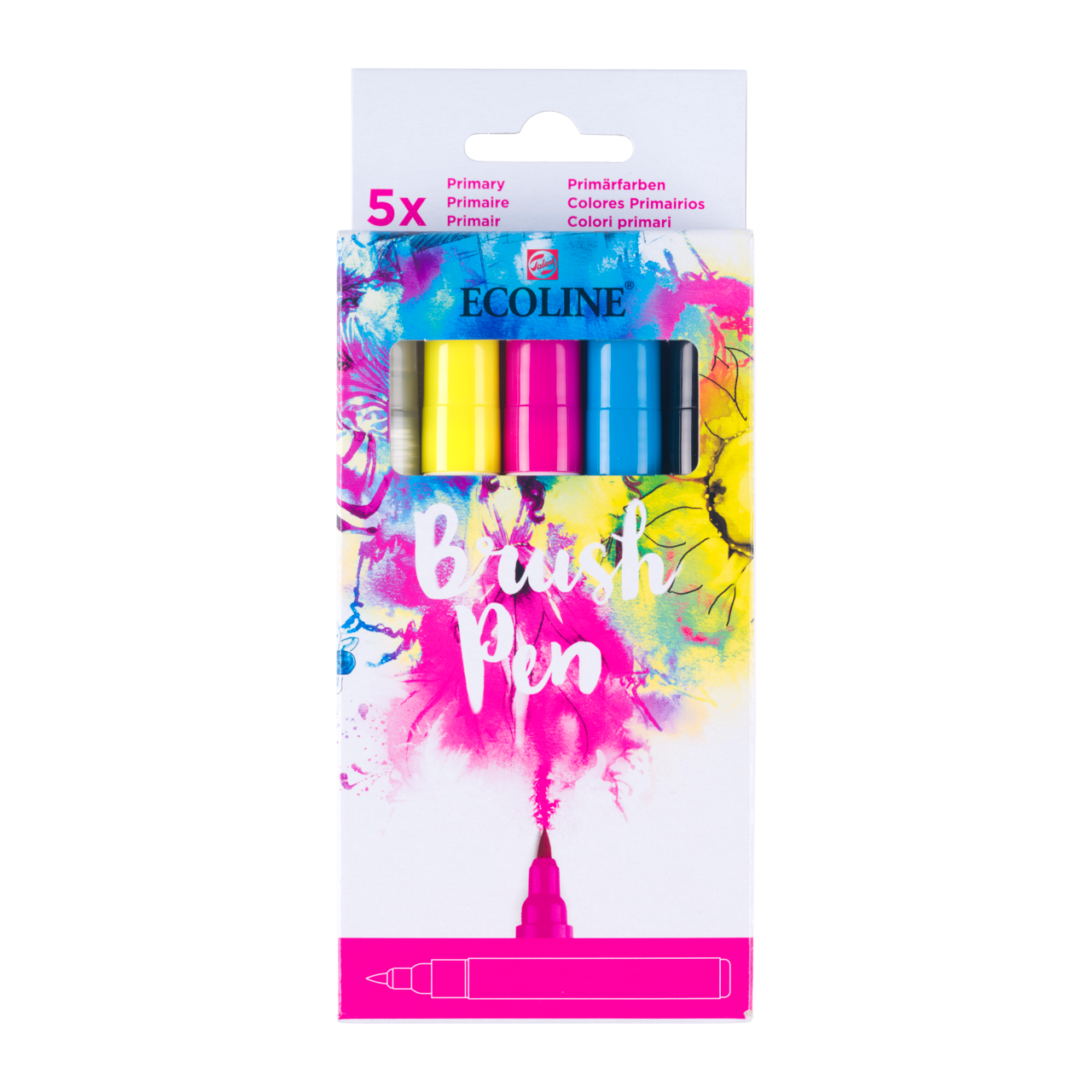 ROYAL TALENS Ecoline set di pennarelli acquerellabili brush pen PRIMARY 5 colori