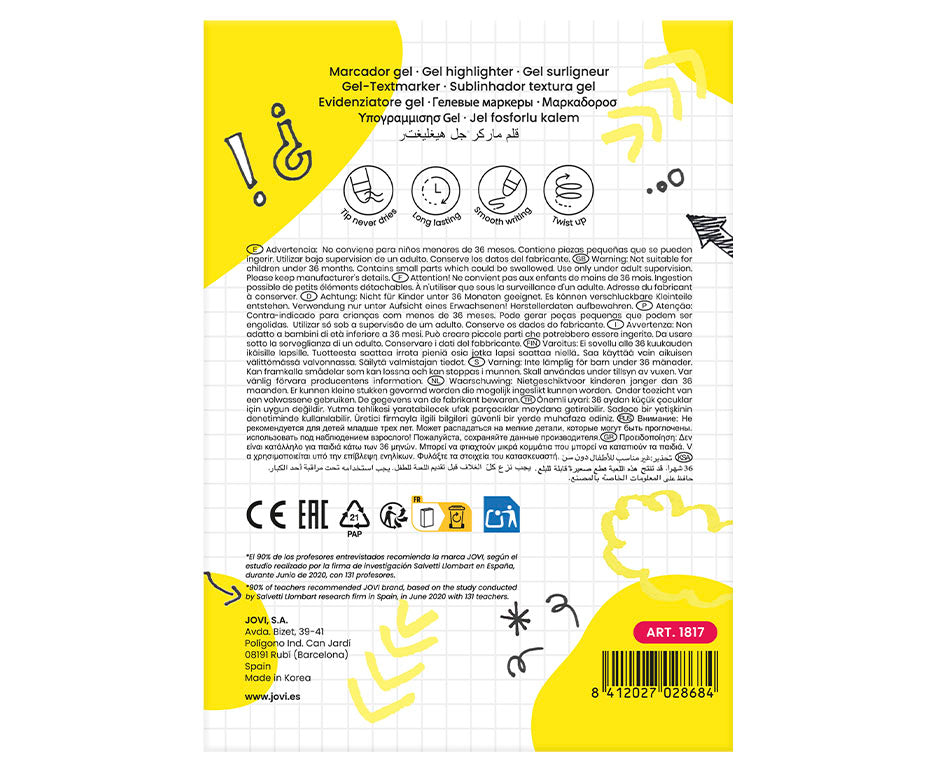 Evidenziatore in gel JOVI giallo