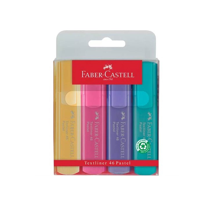 Evidenziatori Faber-Castell 46 Pastel - set da 4 pezzi