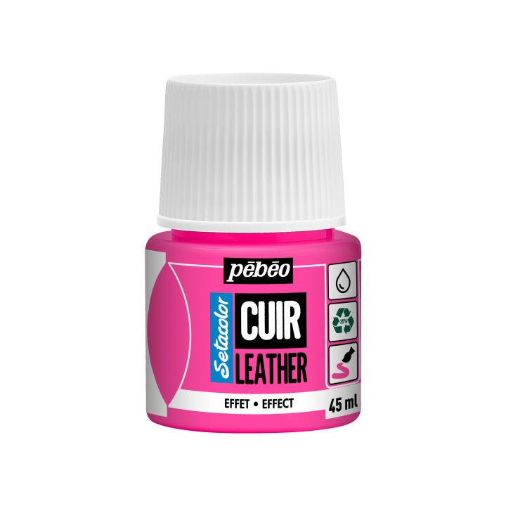 Vernice per pelle Pebeo Setacolor effect 45 ml – rosa fluorescente
