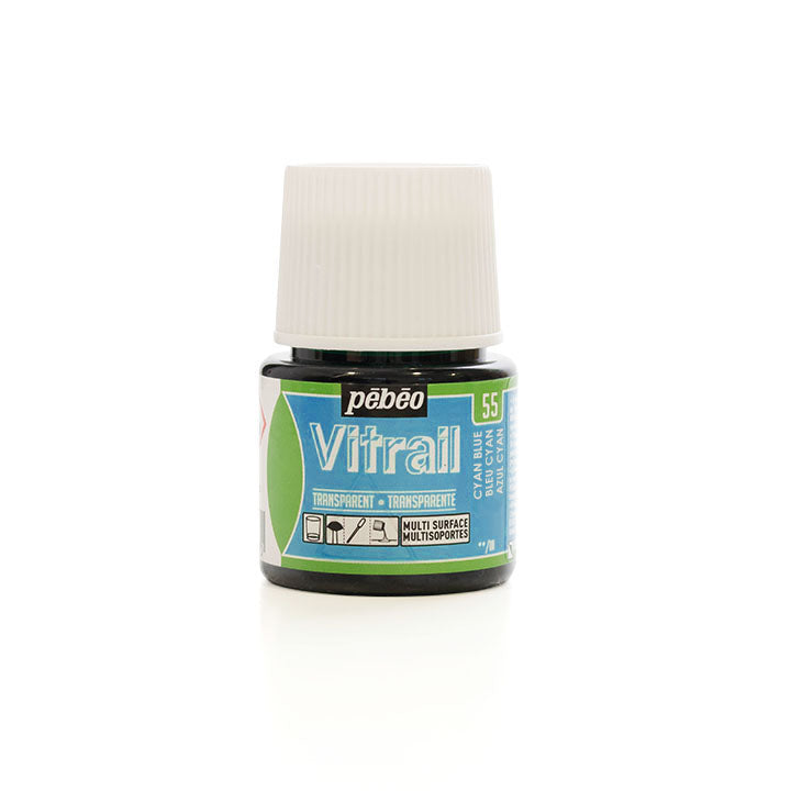 Colore per vetro Pebeo Vitrail 45 ml – Cyan Blue