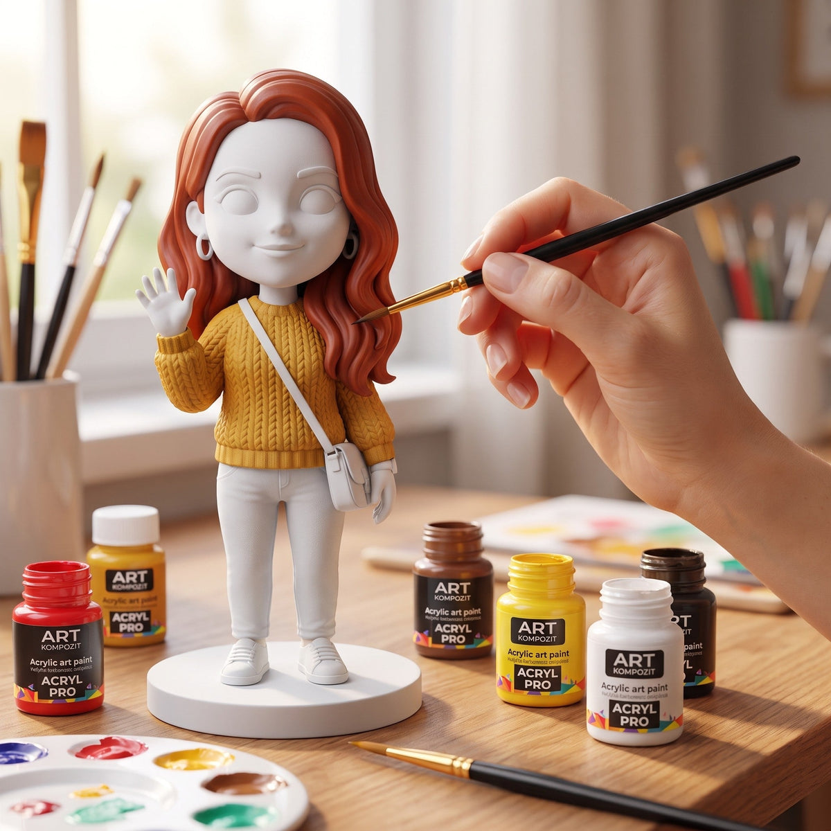 Figurina chibi dalla foto da dipingere