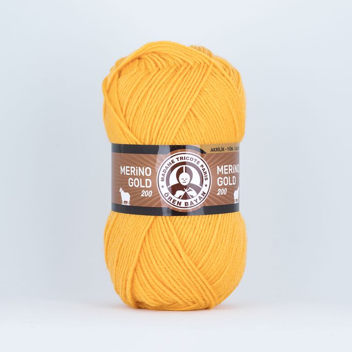 Filato per maglieria Madame Tricote Paris Merino Gold 200 - 100 g | scegli un colore - giallo