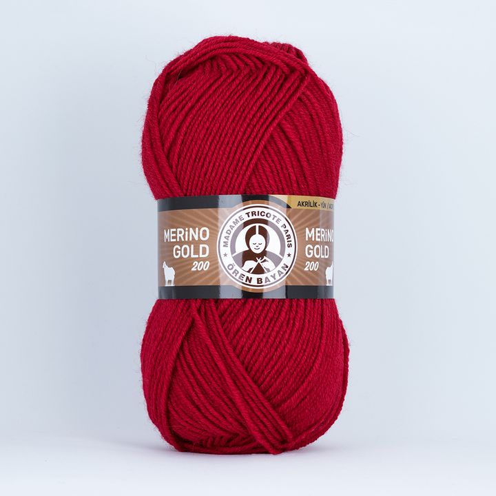 Filato per maglieria Madame Tricote Paris Merino Gold 200 - 100 g | scegli un colore - rosso