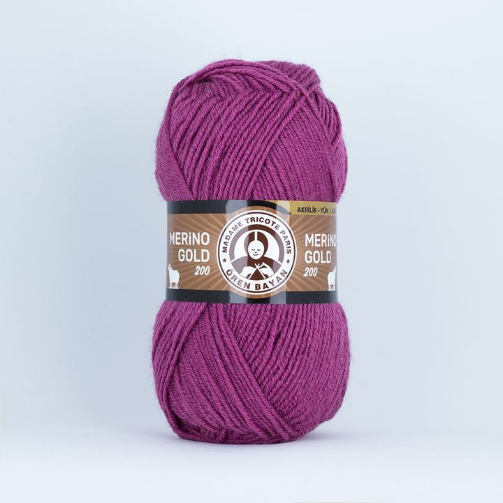 Filato per maglieria Madame Tricote Paris Merino Gold 200 - 100 g | scegli un colore - viola