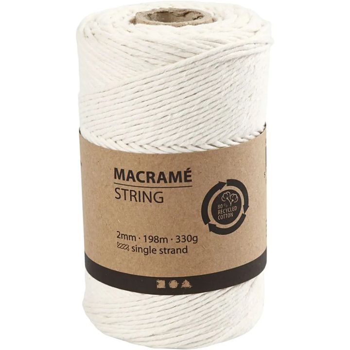 Filo macramè 2 mm x 198 m | scegli il colore - Bianco