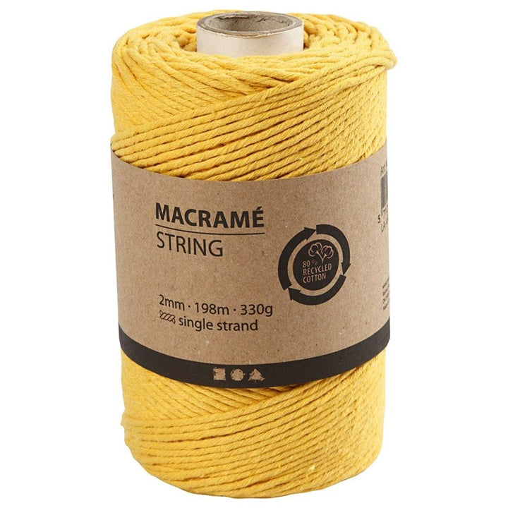 Filo macramè 2 mm x 198 m | scegli il colore - giallo