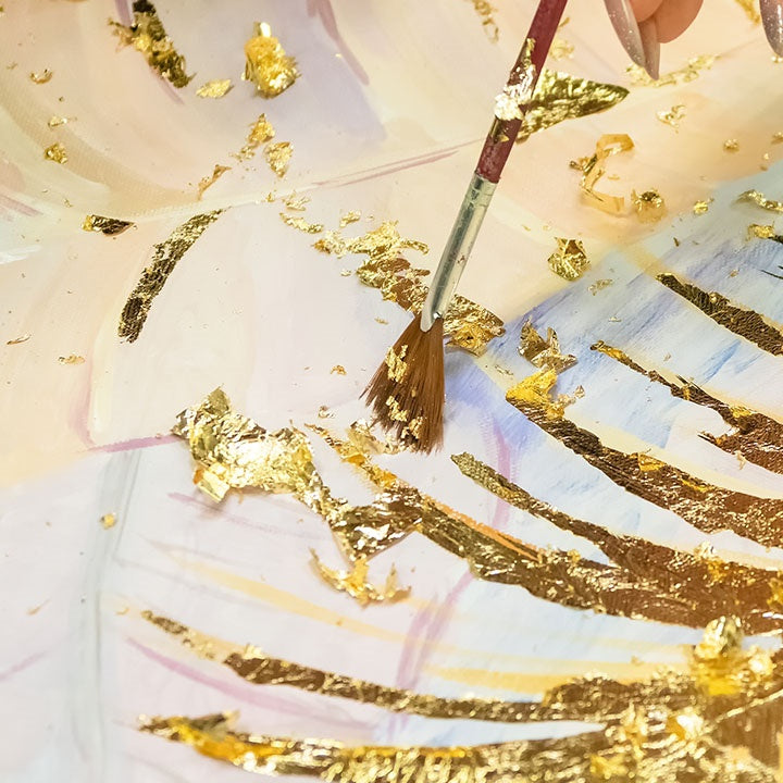 Foglia d'oro metallico per doratura 14 x 13 cm 100 fogli
