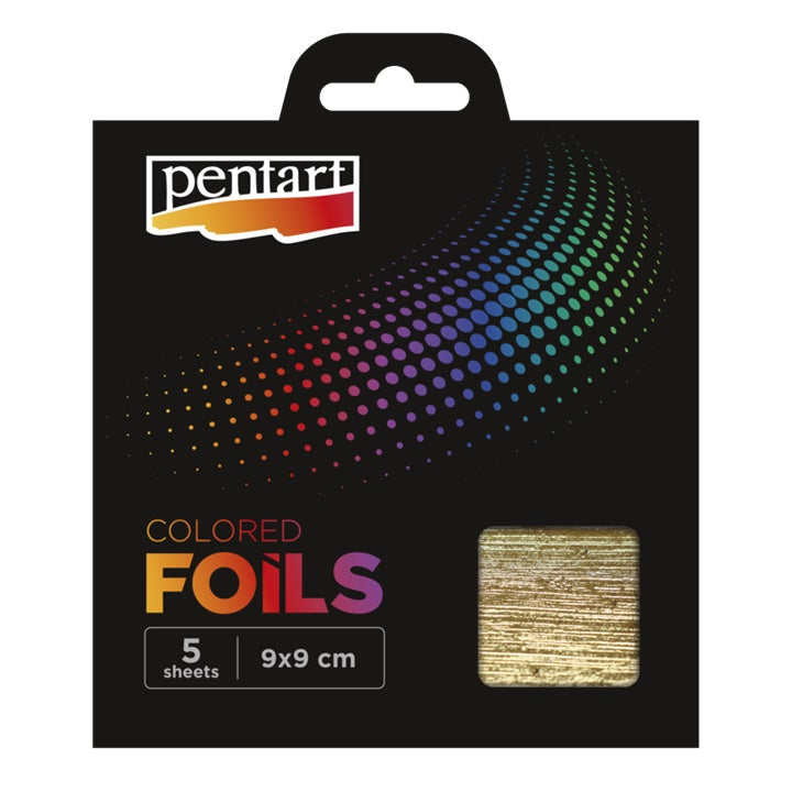 Foglio colorato Pentart 5 fogli - 9 x 9 cm | varie sfumature