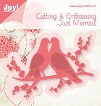 Fustella in metallo da taglio ed embossing JOY Sposi con colombe 6,7 x 9 cm