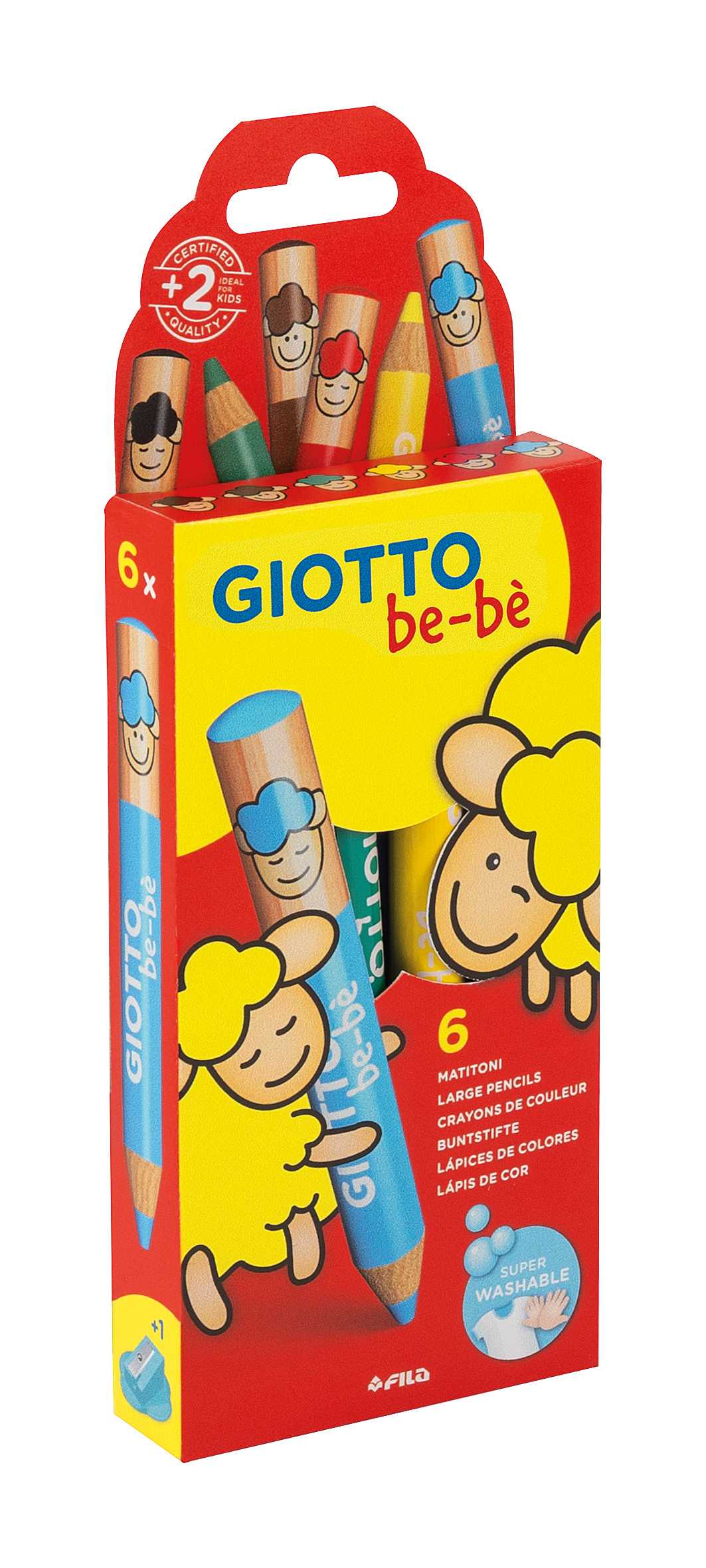 GIOTTO Be-Be matite colorate spesse a fusto tondo - set da 6 colori