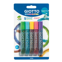GIOTTO Glitter Glue colla glitterata con coriandoli 5 x 10 g