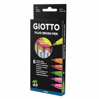 Pennarelli a pennello GIOTTO Turbo Soft Brush Fluo 6 pz
