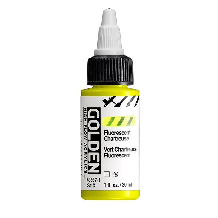 GOLDEN Vernice acrilica fluorescente ad alto flusso 30 ml | Varie tonalità