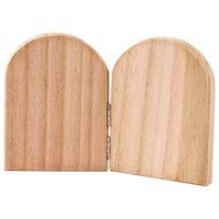 Icona in legno con cerniere in metallo