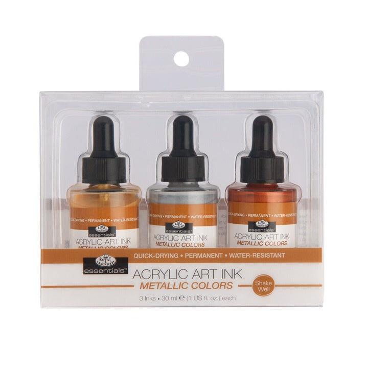 Inchiostro acrilico Royal & Langnickel colori metallizzati 3 x 30 ml — immagine 5