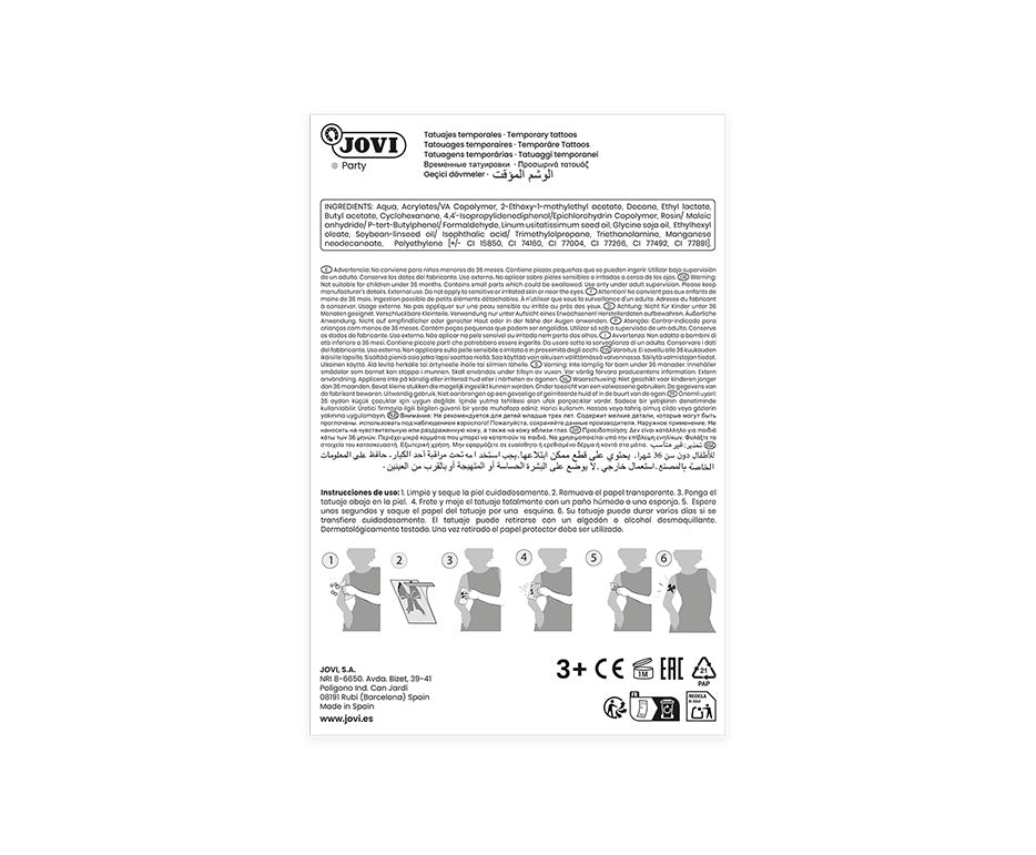JOVI tatuaggi temporanei per bambini in espositore – 24 pz