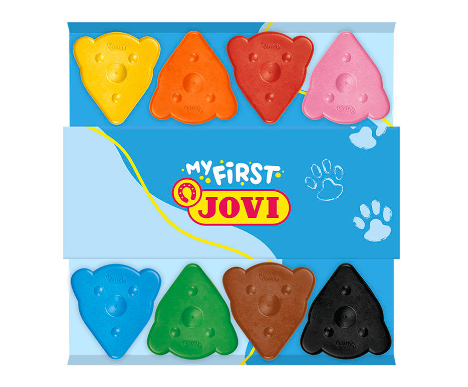 JOVI My First pastelli a cera a forma di orsetto - 8 pz