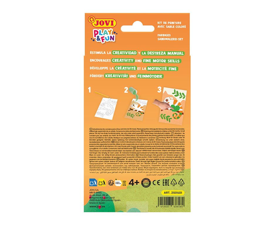 JOVI Play&Fun mini set creativo di pittura con la sabbia – 9 pezzi