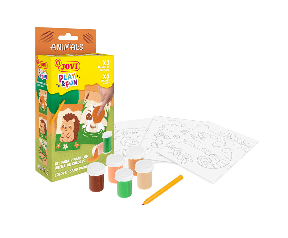 JOVI Play&Fun mini set creativo di pittura con la sabbia – 9 pezzi
