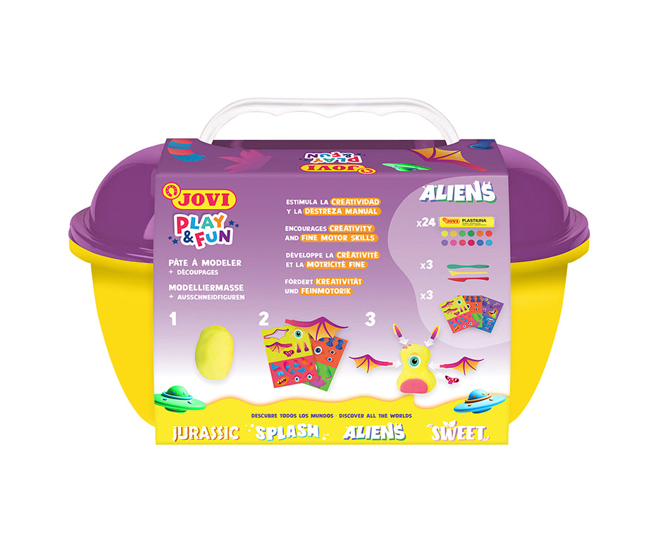 JOVI Play&Fun plastilina naturale in valigetta Aliens - 50 pz