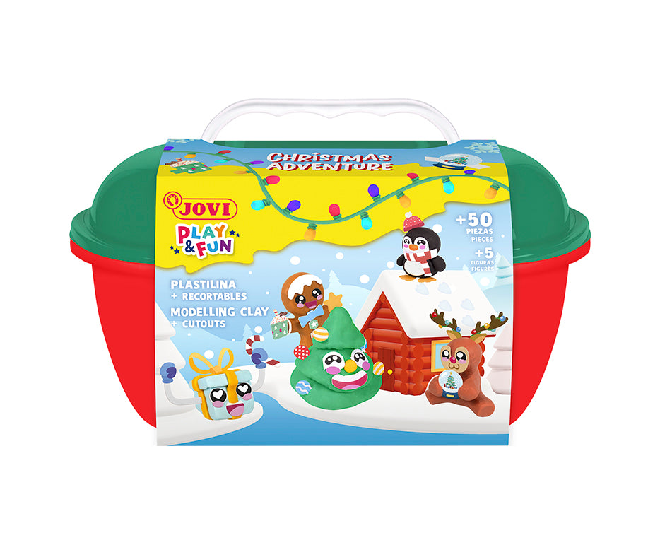JOVI Play&Fun plastilina naturale in valigetta Christmas Adventure