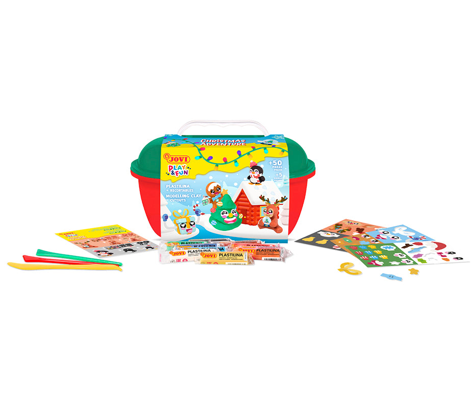JOVI Play&Fun plastilina naturale in valigetta Christmas Adventure