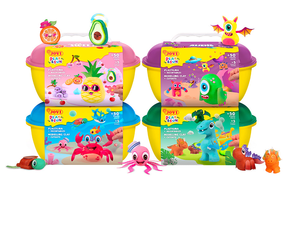 JOVI Play&Fun plastilina naturale in valigetta Sweet – 50 pz