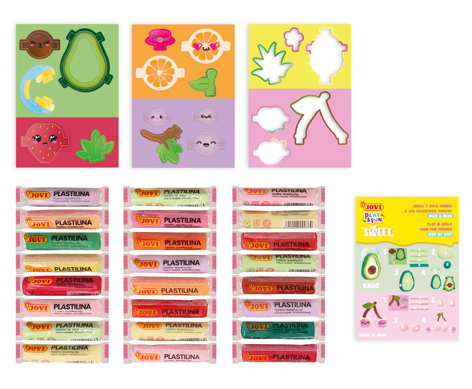JOVI Play&Fun plastilina naturale in valigetta Sweet – 50 pz