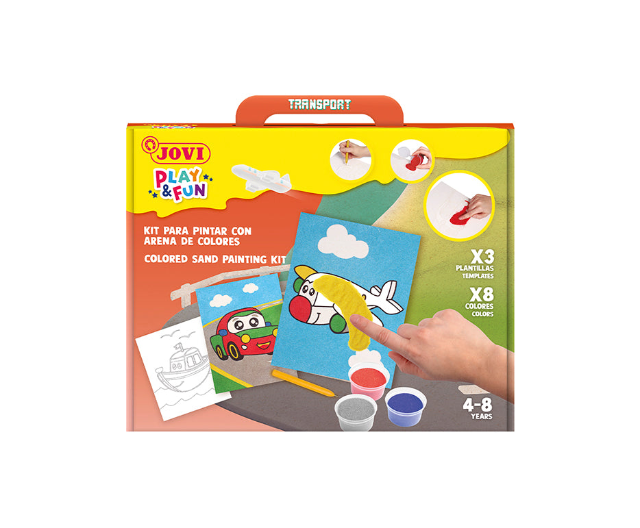 JOVI Play&Fun kit per pittura con la sabbia Transport 12 pz