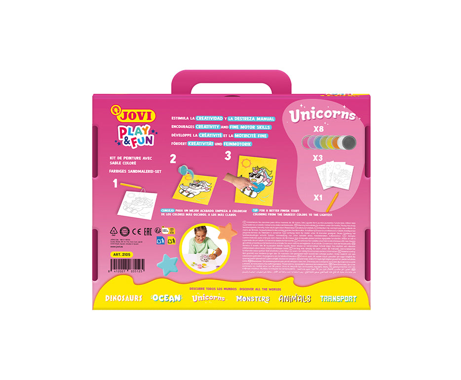 Set pittura con sabbia JOVI Play&Fun Unicorns - 12 pz