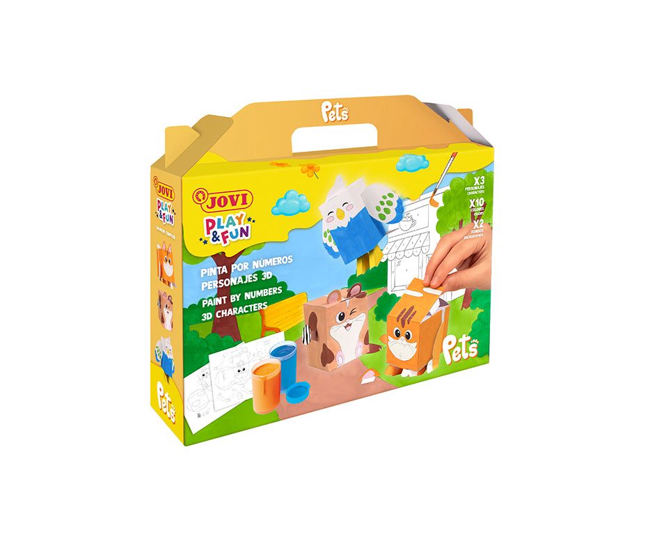 JOVI Play & Fun set per pittura a tempera a guazzo 17 pz – Animali domestici