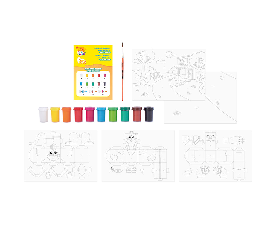JOVI Play & Fun set per pittura a tempera a guazzo 17 pz