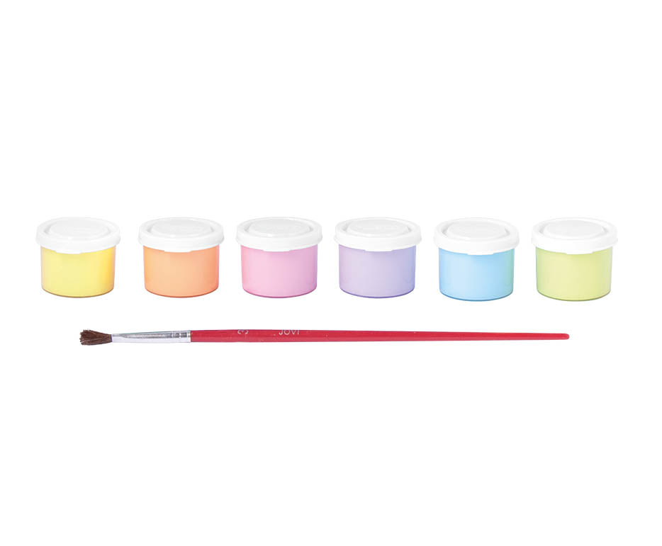 JOVI Premium colori a tempera pastello 6 x 35 ml con pennello