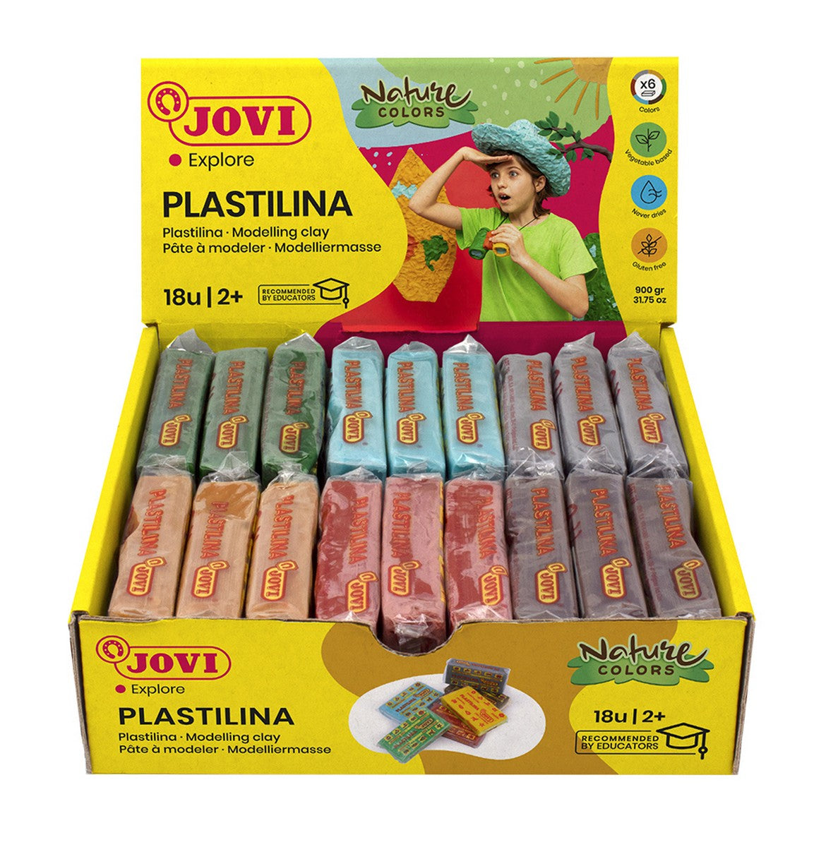 JOVI plastilina naturale tonalità della natura 18 x 50 g