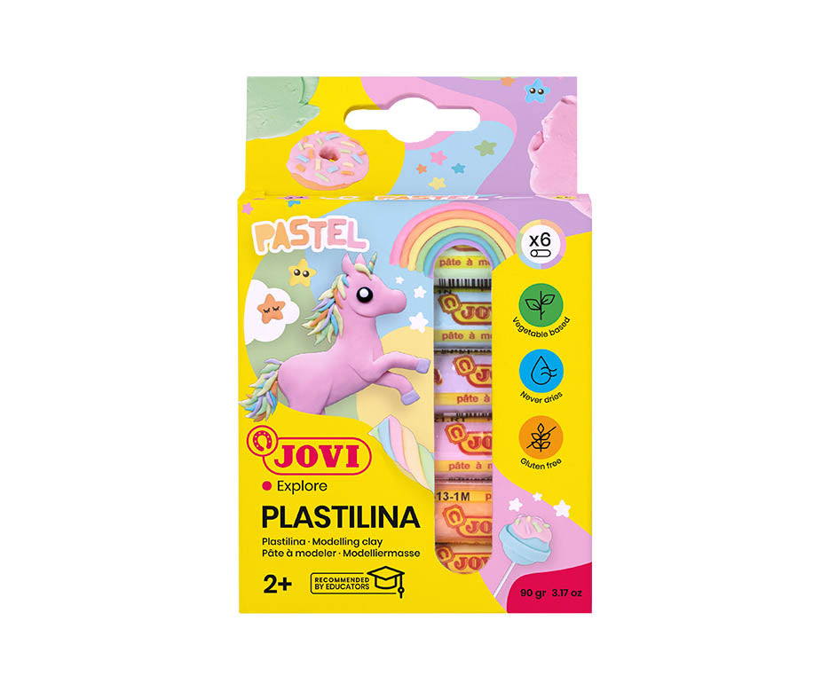 JOVI plastilina naturale in colori pastello 6 x 15 g