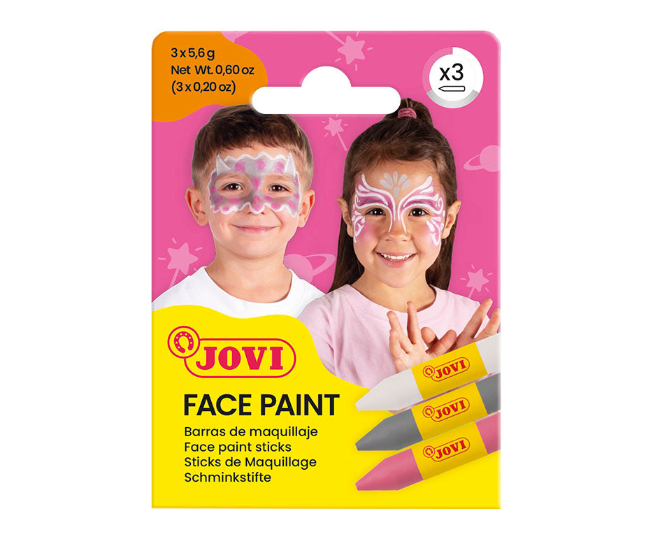 JOVI set di colori per il viso in stick 3 x 5,6 g - rosa, argento e bianco