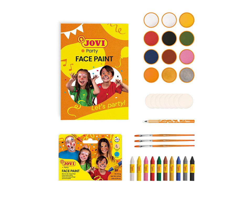 JOVI set scolastico di colori per il viso 12 x 8 ml con accessori