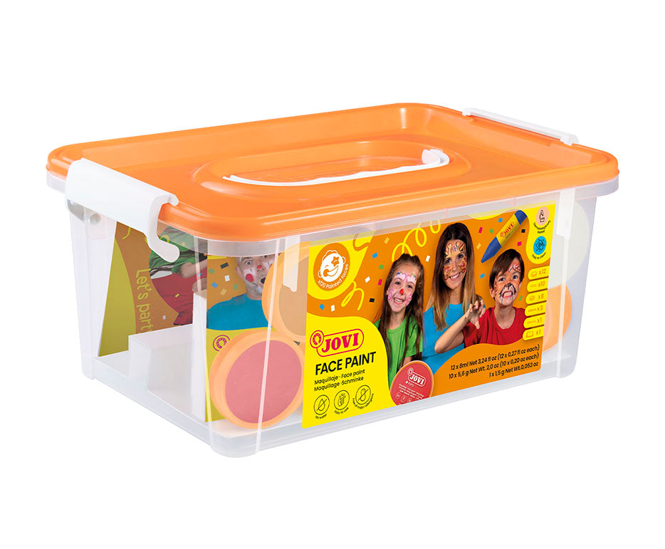 JOVI set scolastico di colori per il viso 12 x 8 ml con accessori